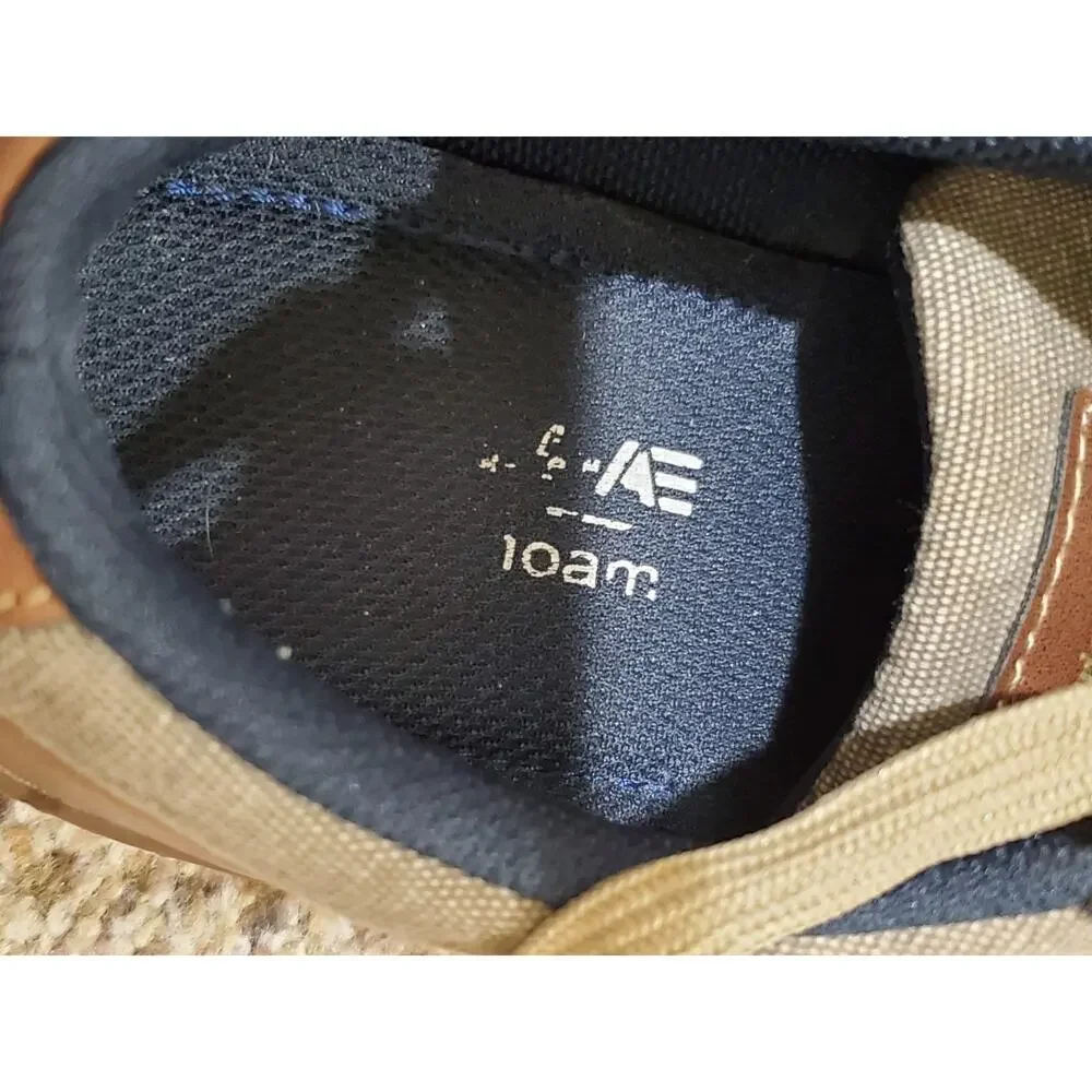 American Eagle AE Canvas Leather Lace Up Sneakers Men’s 11 Brown Casual Shoes